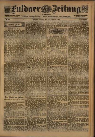 Erste Ausgabe vom Dienstag, den 16. Dezember 1902.