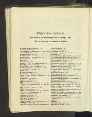 Alphabetisches Sachregister zum Beiblatt der Hanseatischen Gerichtszeitung 1903.