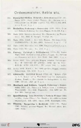 Ordensmeister, Aebte etc. (Nr. 318-330)
