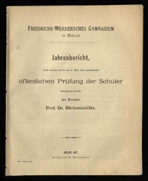 1876/77: Jahresbericht ... - 1876/77