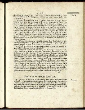 Analyse du Riz