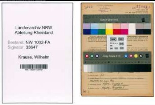 Entnazifizierung Wilhelm Krause, geb. 15.10.1907 (Koch)
