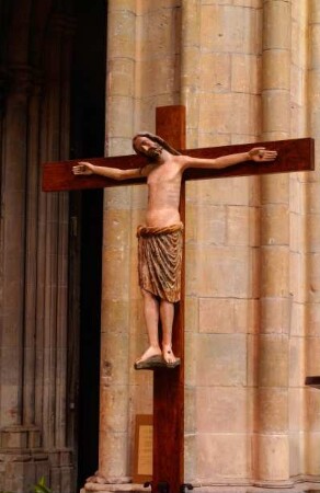 Frankreich. Bourgogne. Nievre. Nevers. Kathedrale Saint Cyr et Sainte Juliette. Innen. Christus Figur 13 Jahrhundert