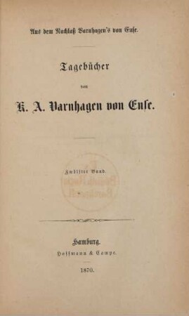 Bd. 12: Tagebücher von K. A. Varnhagen von Ense