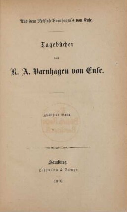 Bd. 12: Tagebücher von K. A. Varnhagen von Ense