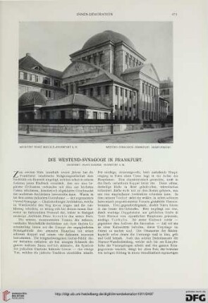 Die Westend-Synagoge in Frankfurt: Architekt: Franz Roeckle, Frankfurt a. M.