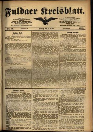 Ausgabe vom Freitag, den 03. April 1908.