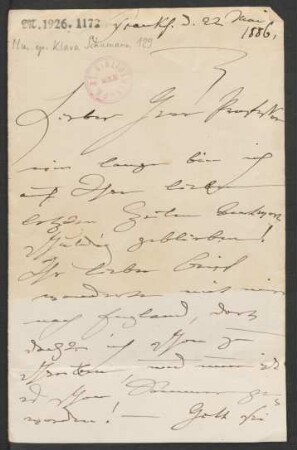 Brief an Wilhelm Engelmann : 22.05.1886