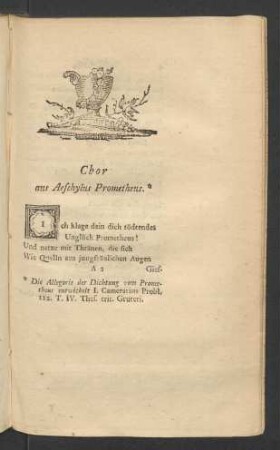 Chor aus Aeschylus Prometheus