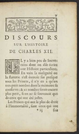 Discours Sur L'Histoire De Charles XII.