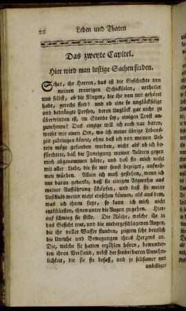 Das zweyte Capitel. Hier wird man lustige Sachen finden.