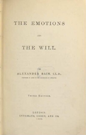 The emotions and the will