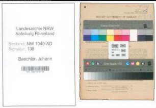 Entnazifizierung Johann Baechler , geb. 10.02.1915 ()