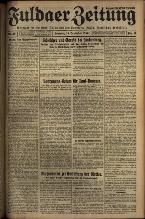 Ausgabe vom Samstag, den 24. Dezember 1932.
