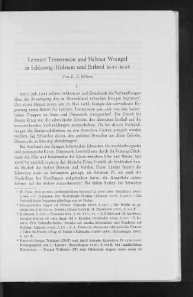 Lennart Torstensson und Helmut Wrangel in Schleswig-Holstein und Jütland 1643-1645