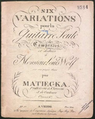 Six variations pour la guitarre seule : oeuvre 8me