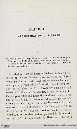 Chapitre III: L'Administration et L'Armée