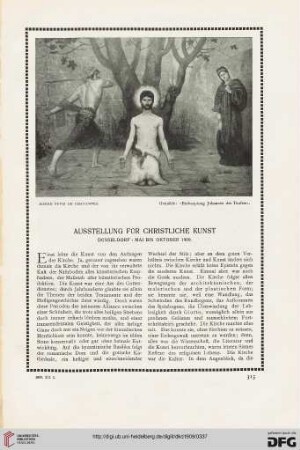 Ausstellung für christliche Kunst: Düsseldorf, Mai bis Oktober 1909