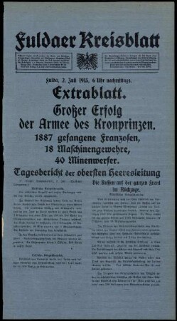 Ausgabe vom Freitag, den 02. Juli 1915.