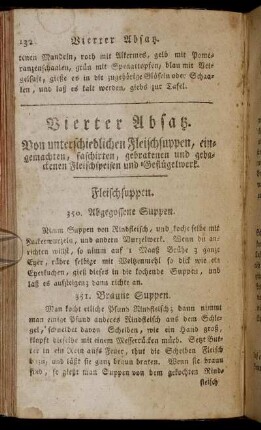 Vierter Absatz. Von unterschiedlichen Fleischsuppen, ...