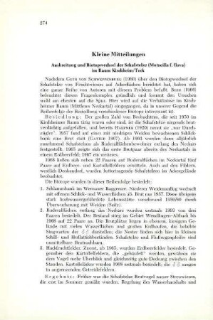 Kleine Mitteilungen
