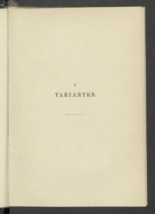 I. Varianten