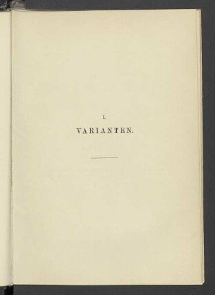 I. Varianten