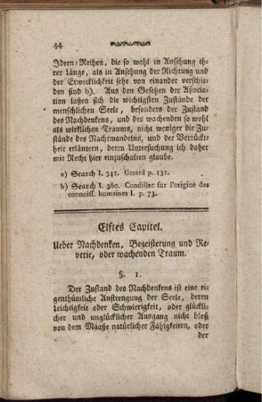 Elftes Capitel. Ueber Nachdenken, Begeisterung und Reverie, oder wachenden Traum