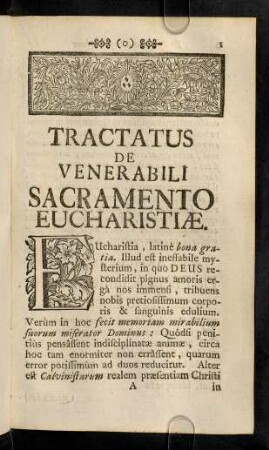 1-276, Tractatus De Venerabili Sacramento Eucharistiae