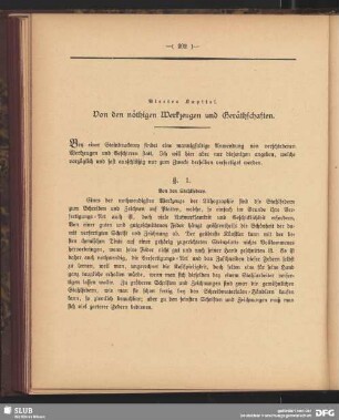 Viertes Kapitel. Von den nöthigen Werkzeugen und Geräthschaften