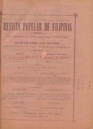 Ano 1, Num. 6, 7. Octubre 1888