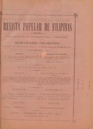 Ano 1, Num. 6, 7. Octubre 1888