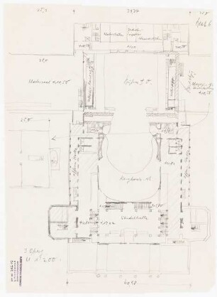 Staatstheater Kassel: Grundriss 3. OG 1:200