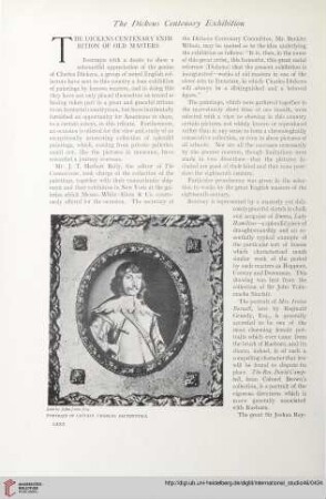 The Dickens Centenary exhibition of old masters