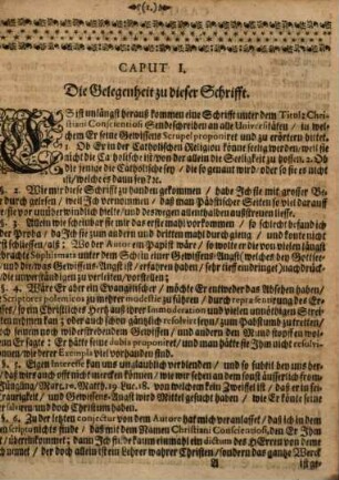Christiani Conscientiosi Sende-Schreiben, Darinnen er fraget: Ob Er in der Lutherischen Religion könne seelig werden? [et]c.
