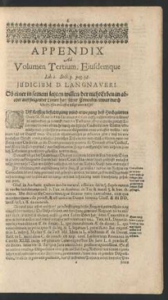 Appendix Ad Volumen Tertium