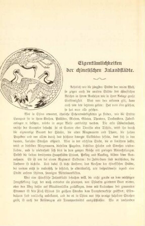 Eigentümlichkeiten der chinesischen Inlandstädte