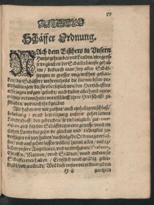 Schäffer Ordnung.