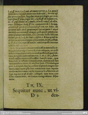 Th. IX. Sequitur nunc, ut videamus quae nam res navigantium sint privilegiatae