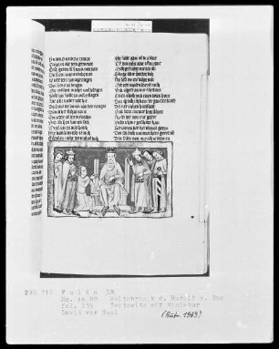 Rudolf von Ems, Weltchronik — David vor Saul, Folio 239recto