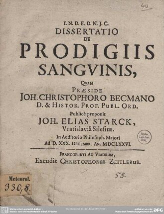 De prodigiis sanguinis