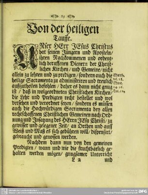 Von der heiligen Tauffe