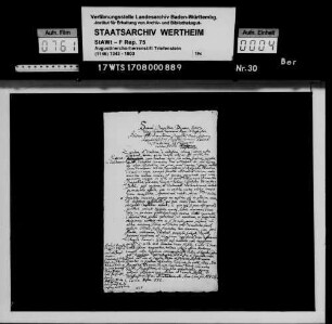 Errichtung eriner Bruderschaft zwischen Triefenstein und dem Augustinerstift in Heidenfeld bei Schweinfurt (Abschrift)