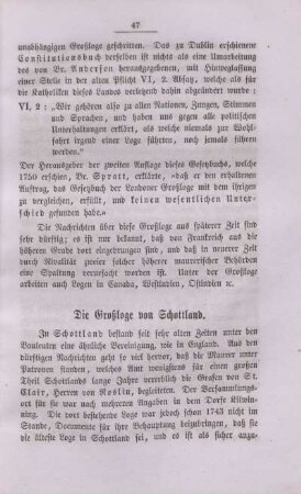 Die Großloge von Schottland.