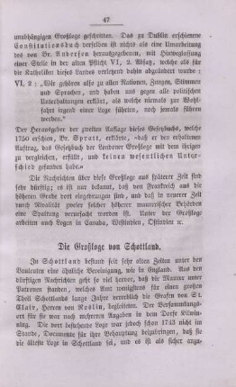 Die Großloge von Schottland.