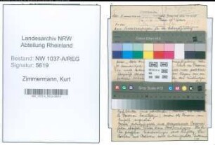 Entnazifizierung Kurt Zimmermann , geb. 18.07.1906 ()