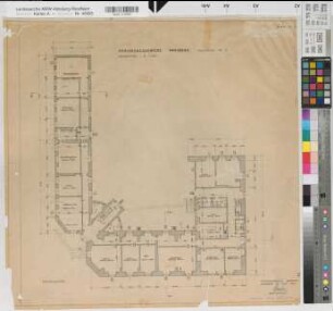 Arnsberg, Bezirksregierung, Dienstgebäude Schlossstraße 14, Grundriss Erdgeschoss, Bausbestandszeichnung