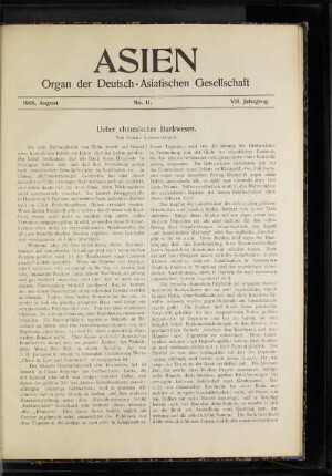 Ueber chinesisches Bankwesen.