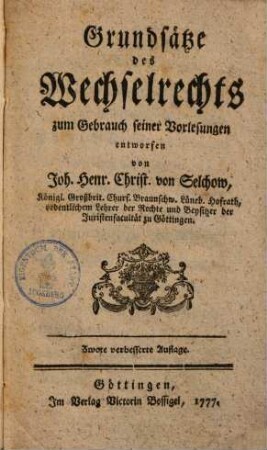 Grundsätze des Wechselrechts