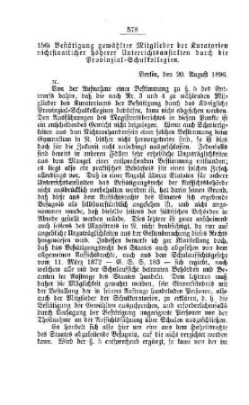 Bestätigung gewählter Mitglieder der Kuratorien nichtstaatlicher höherer Unterrichtsanstalten durch die Provinzial-Schulkollegien : [D. Höhere Lehranstalten]